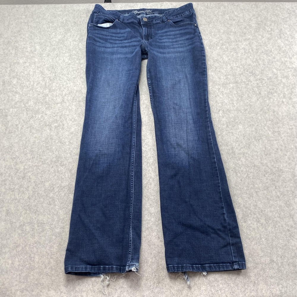 Wrangler Bootcut Jeans Womens 16x34 (35x31) Blue Medium Wash Stretch *Hem Wear*